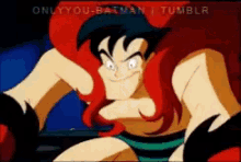 a cartoon of a man with red hair and the words only you batman tumblr on the bottom