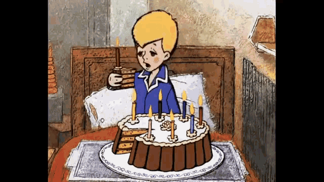 Поздравление для самого лучшего мальчика: картинка на день рождения + Малыш и Карлсон + торт