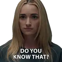 a woman says do you know that on a white background