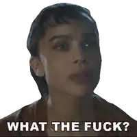 a woman 's face with the words what the fuck written below it