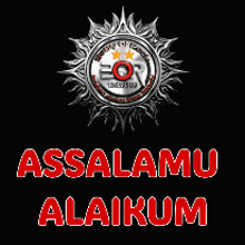 a black background with the words assalamu alaikum in blue letters