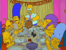 Happy Thanksgiving Carving Turkey GIF - Happy Thanksgiving Carving Turkey The Simpsons GIFs
