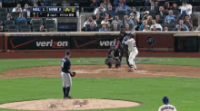 a baseball game is being played between mil 1 and nym