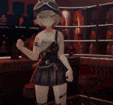 a girl with a shirt that says proud is dancing in a bar