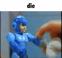 a video game character is being punched in the face by a person .