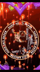 a picture of a girl in a circle with the words " sadis anti baper " on it