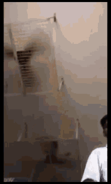 a person standing in front of a cage with a bird flying out of it