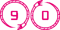 two pink circles with the number 90 inside