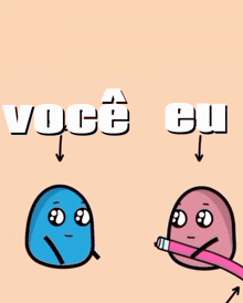 a cartoon character is blowing hearts out of his mouth and the words você cu are above him