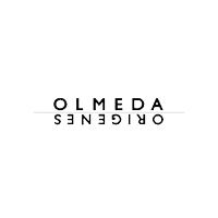 a black and white logo for a company called olmeda origenes .