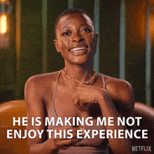 He Is Making Me Not Enjoy This Experience Tolu GIF - He Is Making Me Not Enjoy This Experience Tolu The Trust A Game Of Greed GIFs