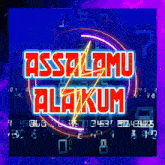 a sign that says assalamu alakum with numbers in the background