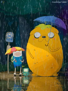 Adventure Time, Rain (: GIF - Totoro Timeadventure Time GIFs