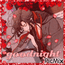 a picture of a man sleeping with the words goodnight picmix written on it