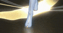a close up of a person 's leg with a light behind it .