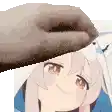 a hand is putting a picture of a girl on top of a picture of a cat .