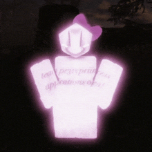 a glowing purple figure with the words " applications open " on the bottom right