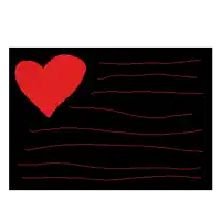 a red heart on a black background with red lines