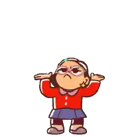 a cartoon girl is standing in front of a 100 percent sign