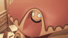 a close up of a cartoon character 's face and mouth