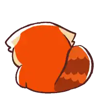 a cartoon drawing of a red panda with an angry look on his face