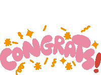 Congrats Yellow Confetti Around Congrats In Pink Bubble Letters Sticker - Congrats Yellow Confetti Around Congrats In Pink Bubble Letters Congratulations Stickers