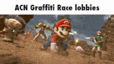 an ad for acn graffiti race lobbies with a picture of mario on it