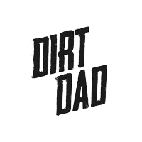 a logo for dirt dad is shown on a white background