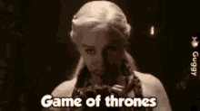 a picture of a woman with the words game of thrones written on it
