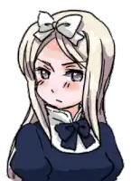 a drawing of a girl with a bow on her hair