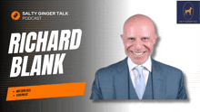 a man in a suit and tie is featured on a podcast called salty ginger talk