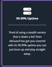 a screenshot of a page that says 99.99% uptime