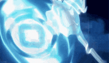 a drawing of a person with a blue light coming out of their mouth