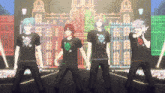 a group of anime characters wearing black shirts that say sexy night on them