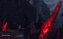 a computer generated image of a cave with the words illusive soul on the bottom