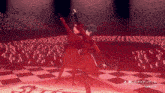 a video game called valkyrie has two people dancing on a stage