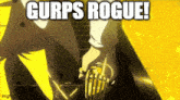 a picture of a person with the words gurps rogue written above them