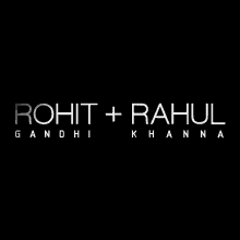 a black and white logo for rohit and rahul