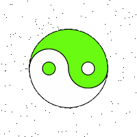 Ying Yang Green White Sticker - Ying Yang Green White Spin Stickers