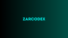 a logo for zarcodex on a dark background