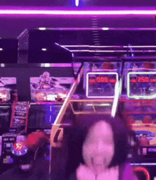 a woman is playing a game with a score of 250