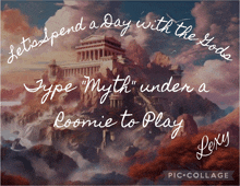 a poster that says let us spend a day with the gods type myth under a loonie to play