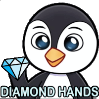 Meta Penguin Island Diamond Hands Sticker - Meta Penguin Island Diamond Hands Stickers