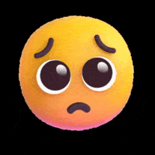 a yellow smiley face with a sad look on it