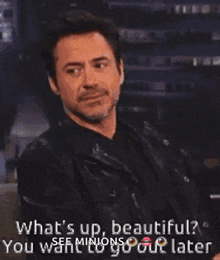 Tony Stark Whats Up Beautiful GIF