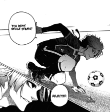 a black and white drawing of a soccer player with the words you want image perms rejected