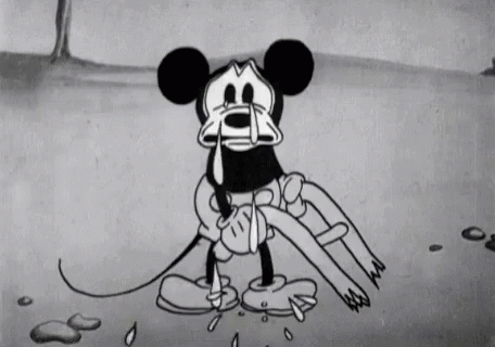 mickey mouse crying