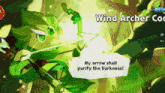 a wind archer cookie with a bow and arrow