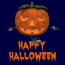 Happy Halloween Pumpkin Halloween Spiders GIF - Happy Halloween Pumpkin Halloween Spiders 3d Gifs Artist GIFs