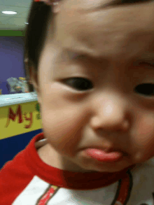 funny meme face of a cute boy crying - sticker memes | Magnet